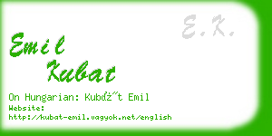 emil kubat business card